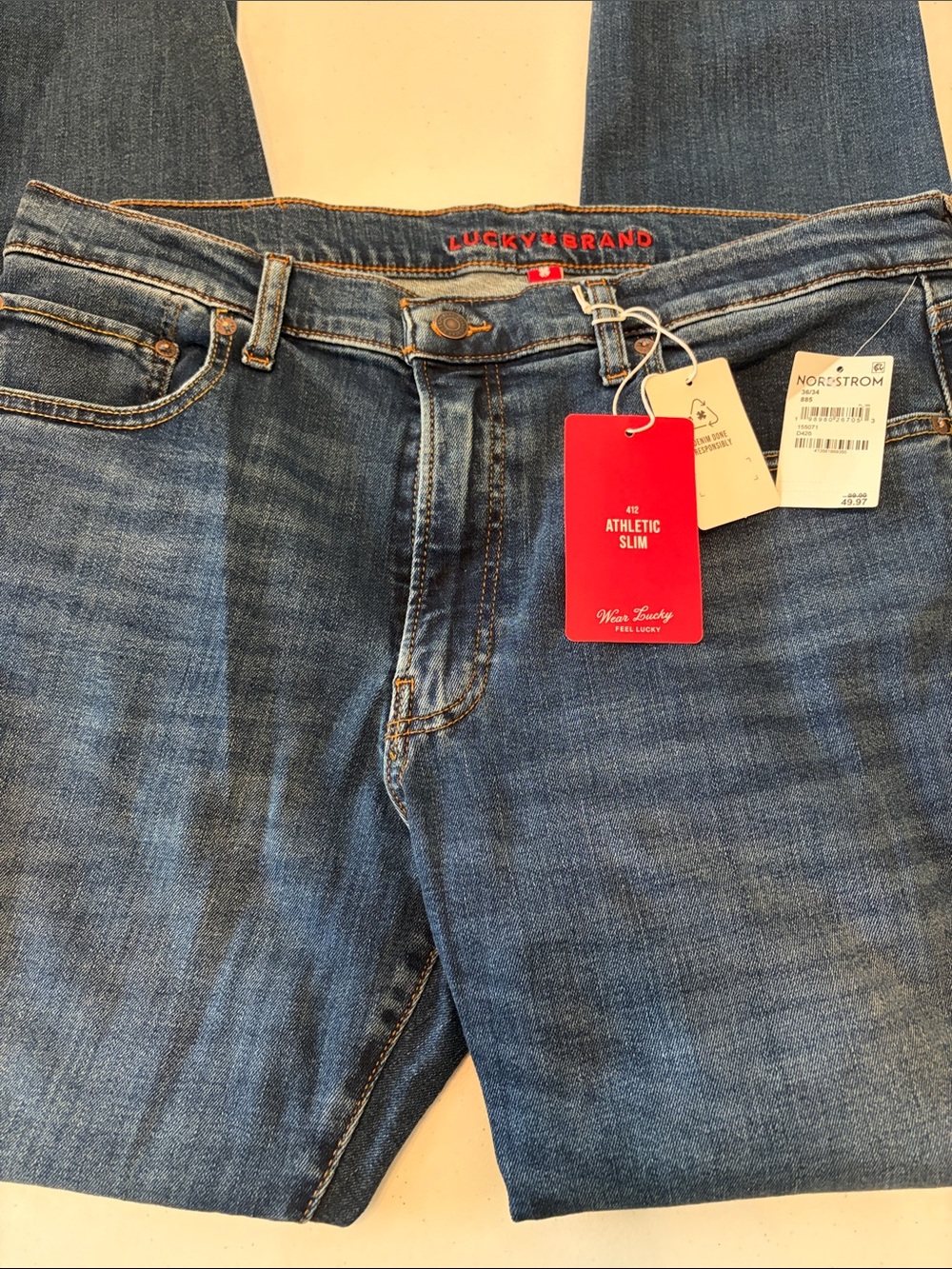 Lucky Brand Men's Slim Jeans in Medium Blue Denim